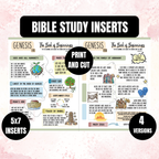 Bible Study Inserts, Old & New Testament, Youth Friendly, Instant Download
