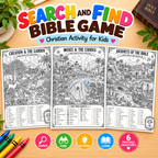 Search And Find Bible Game, Christian Activity For Kids