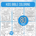 Kids Bible Verse Coloring Pages, Christian Coloring Pages, Instant Download