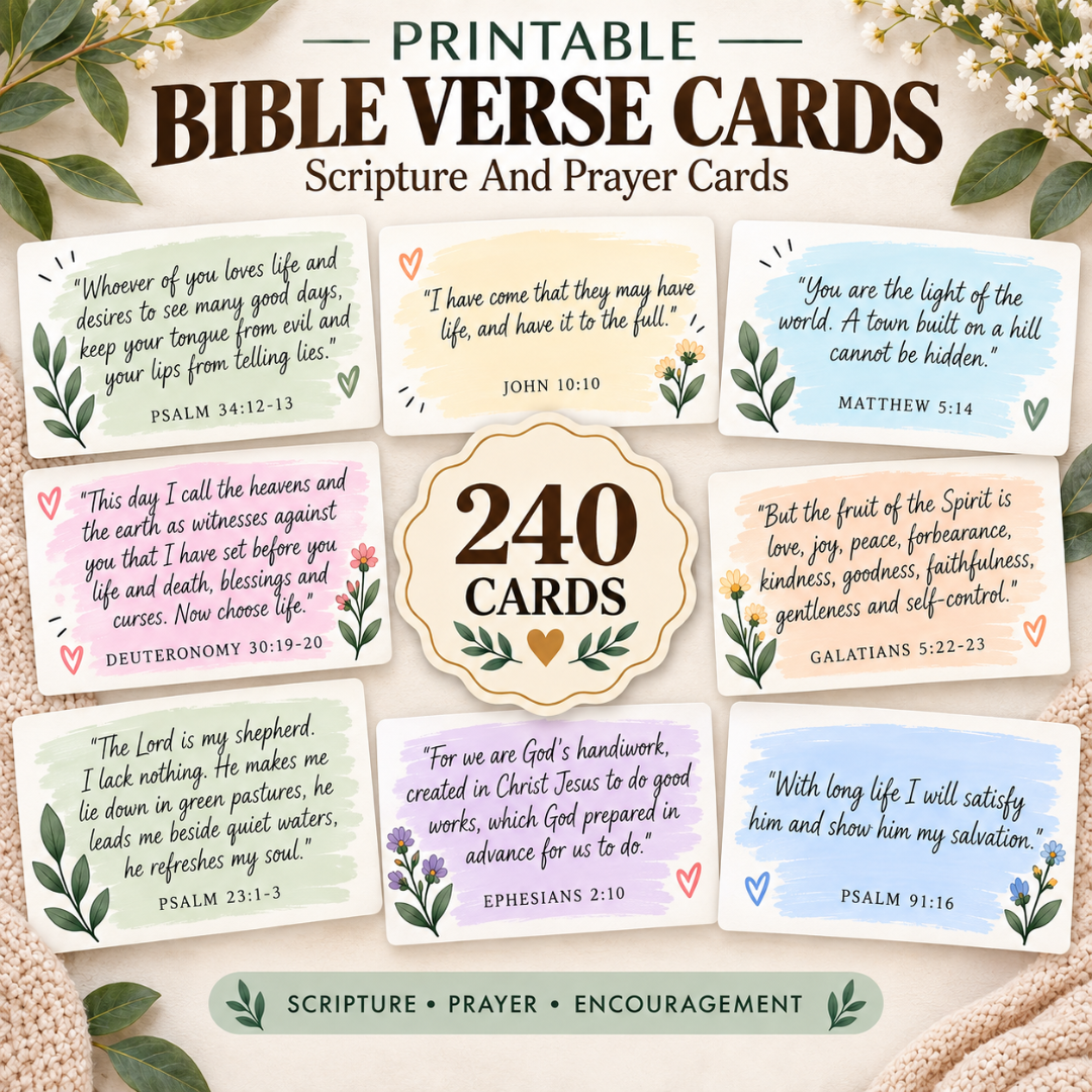 Printable Bible Verse Cards, Scripture And Prayer Cards