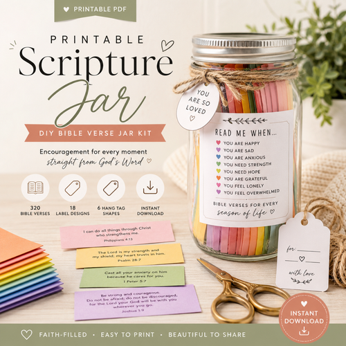 DIY Bible Verses Jar for Emotions, Color Coded Bible Verses