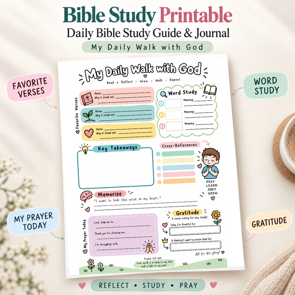 Bible Study Color Bible Study Printable, Daily Bible Study Guide And Journal – Shining ...