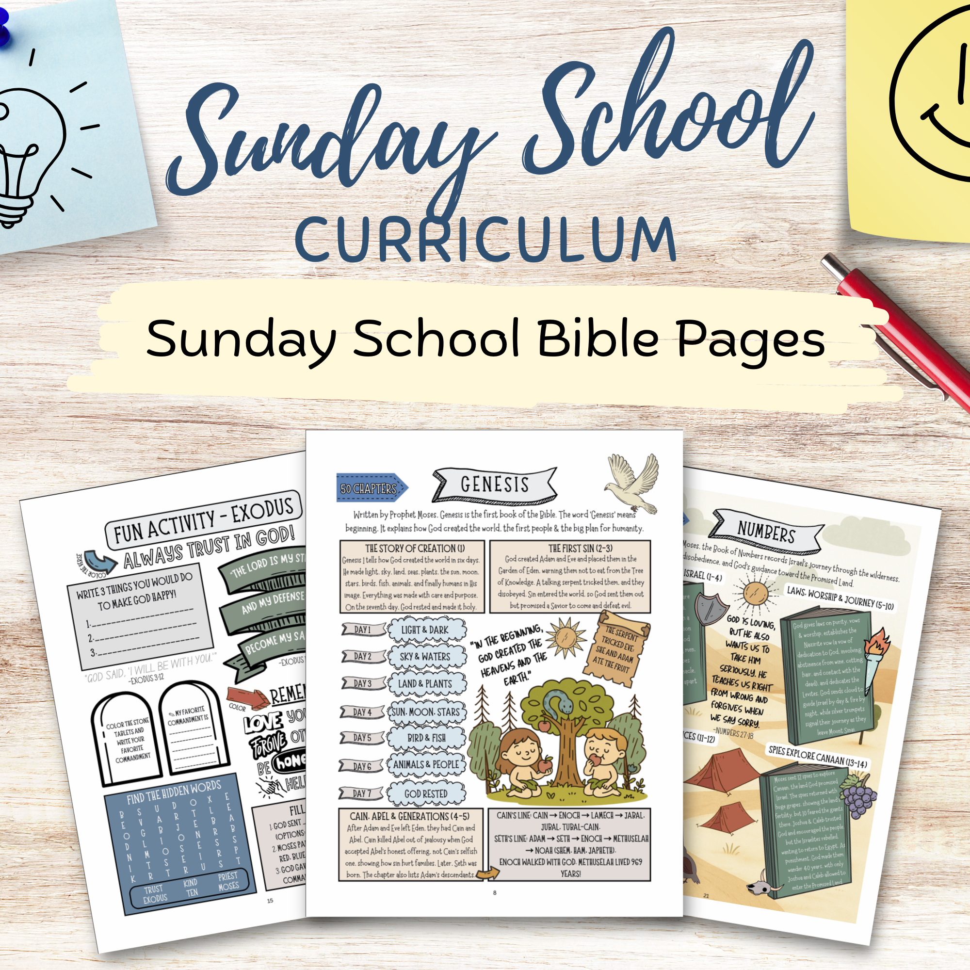 Sunday School Curriculum for Kids & Youth Groups, Old & New Testament Activities