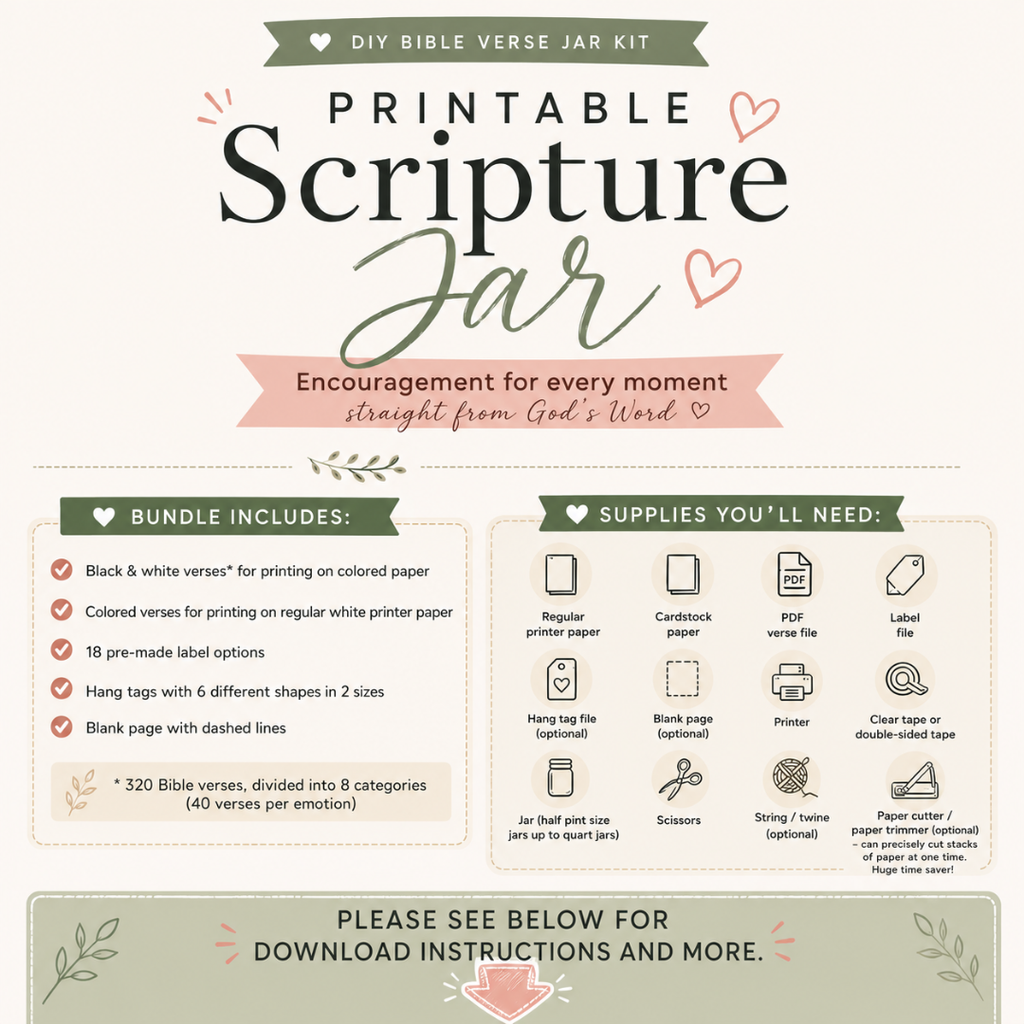 DIY Bible Verses Jar for Emotions, Color Coded Bible Verses