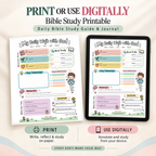 Bible Study Printable, Daily Bible Study Guide And Journal