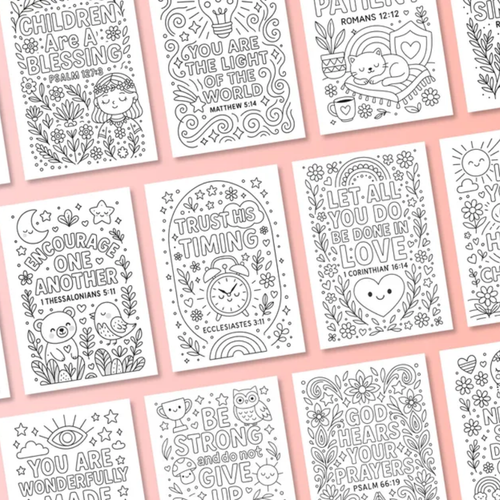 200 Bible Verse Coloring Pages, Coloring for Kids & Adults, Instant Download