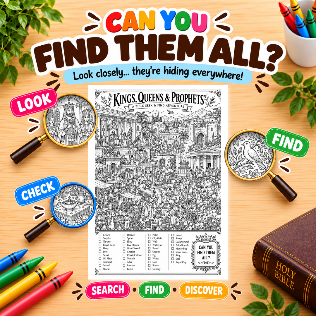 Search And Find Bible Game, Christian Activity For Kids