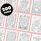 200 Bible Verse Coloring Pages, Coloring for Kids & Adults, Instant Download