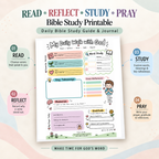 Bible Study Printable, Daily Bible Study Guide And Journal