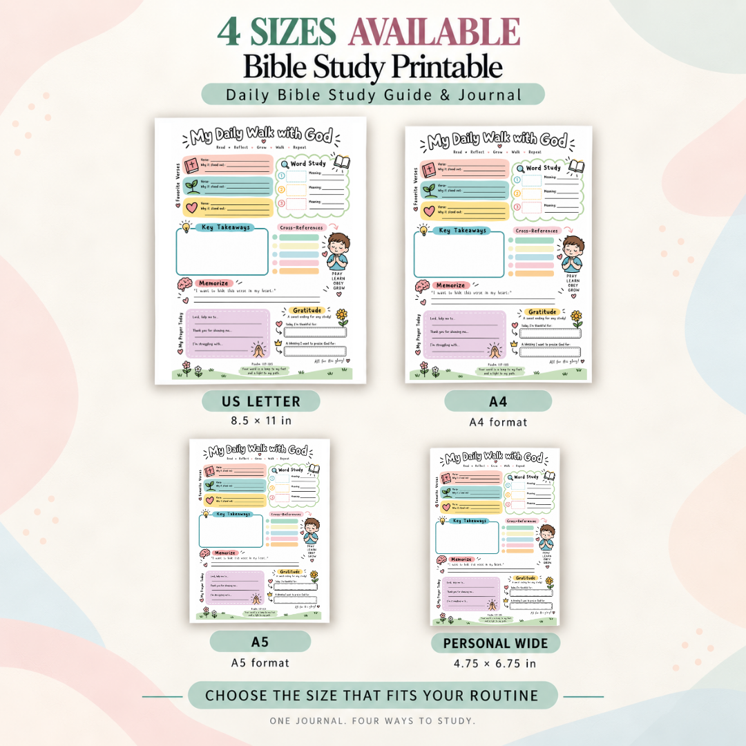Bible Study Printable, Daily Bible Study Guide And Journal
