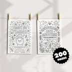 200 Bible Verse Coloring Pages, Coloring for Kids & Adults, Instant Download