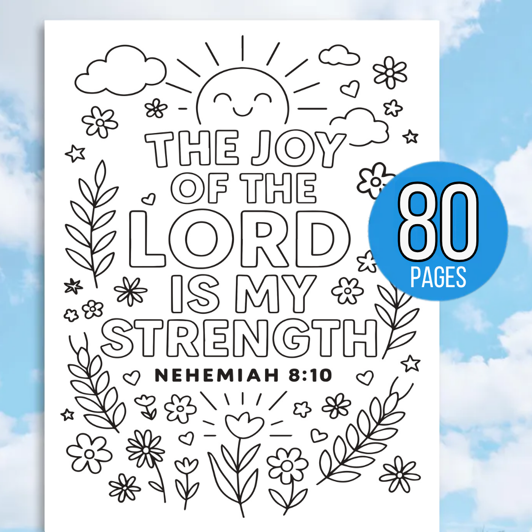 Kids Bible Verse Coloring Pages, Christian Coloring Pages, Instant Download
