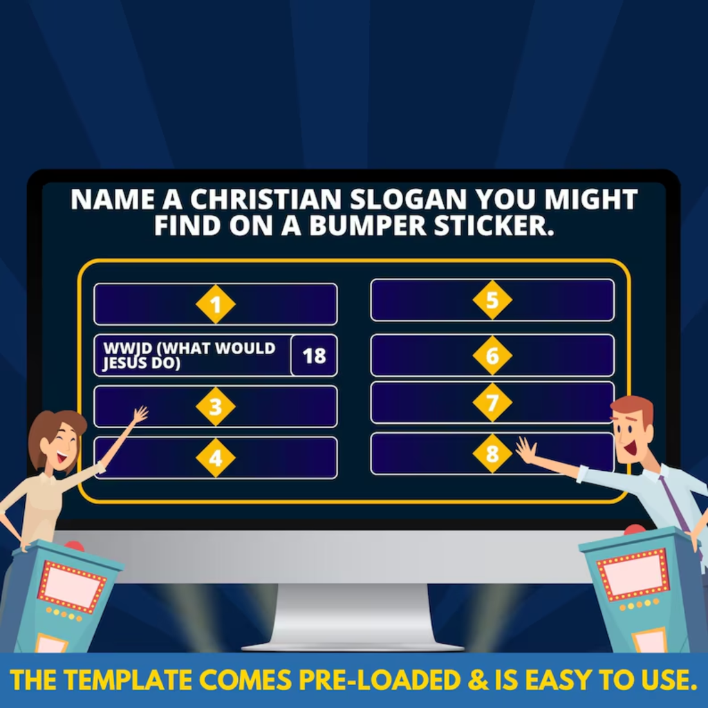 Bible Friendly Feud Game, PowerPoint Game, Christian Activities for Bible Study & Youth Group Games