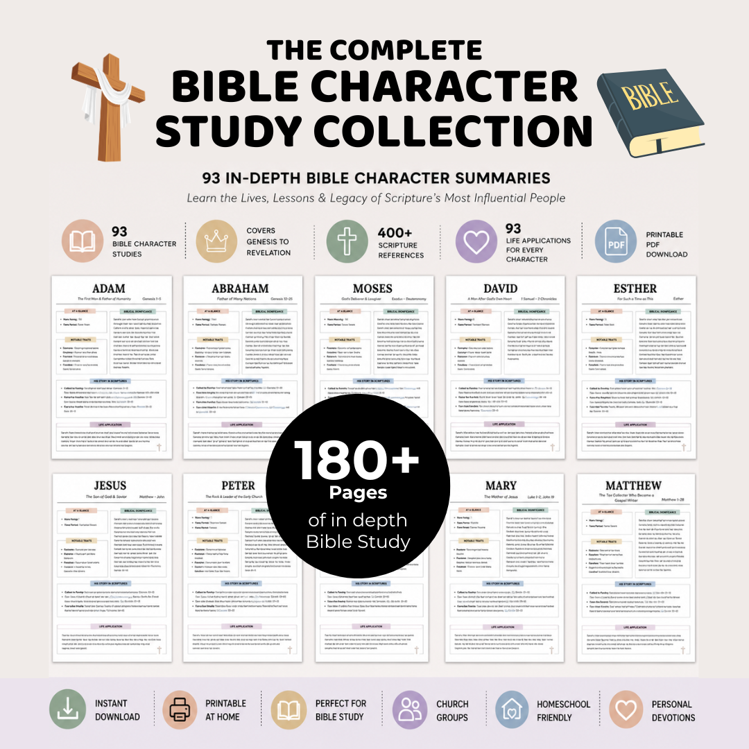 Bible Character Study Guide, 90 Bible Character Summaries