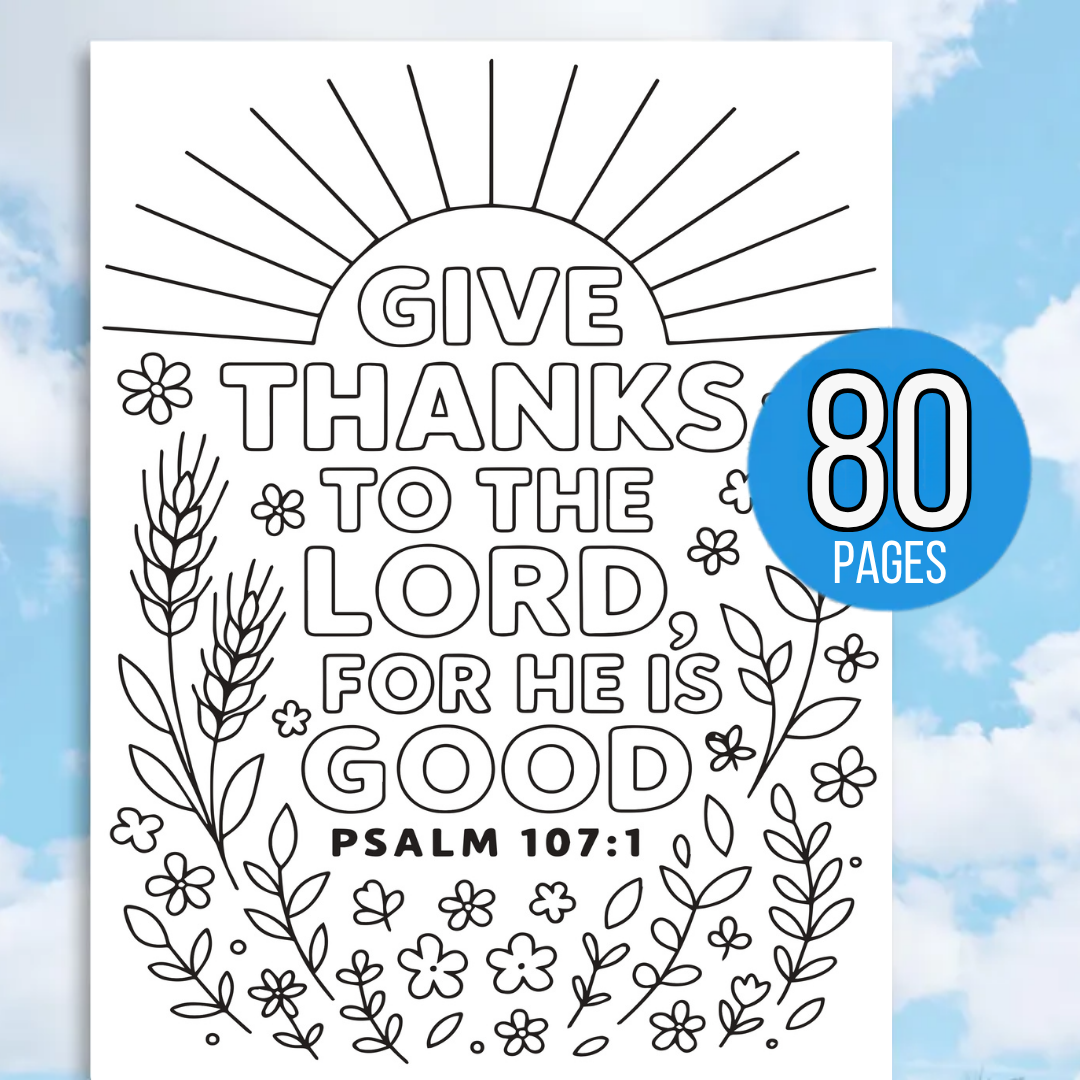Kids Bible Verse Coloring Pages, Christian Coloring Pages, Instant Download