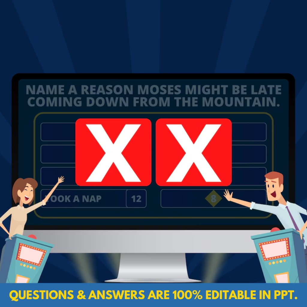 Bible Friendly Feud Game, PowerPoint Game, Christian Activities for Bible Study & Youth Group Games