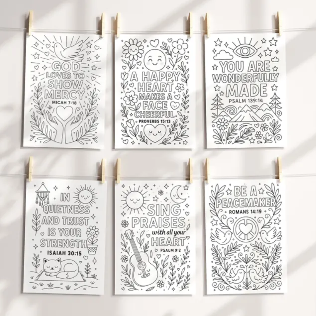 200 Bible Verse Coloring Pages, Coloring for Kids & Adults, Instant Download