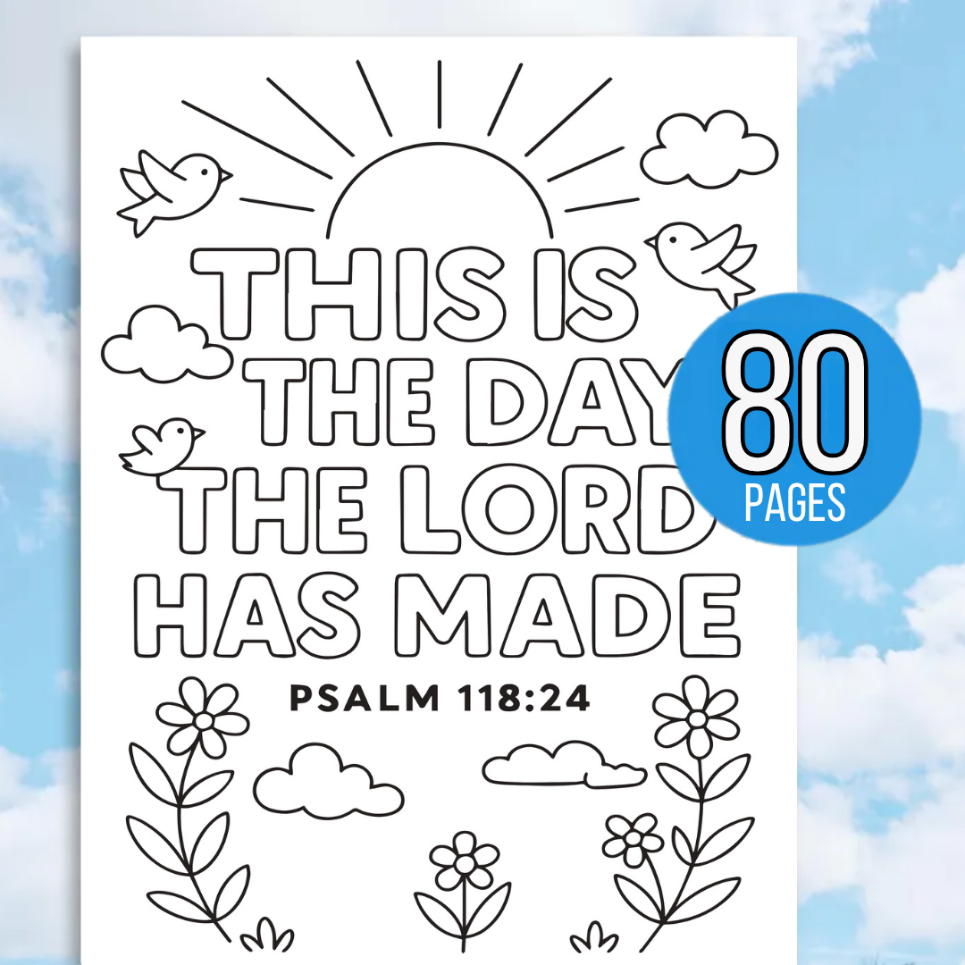 Kids Bible Verse Coloring Pages, Christian Coloring Pages, Instant Download