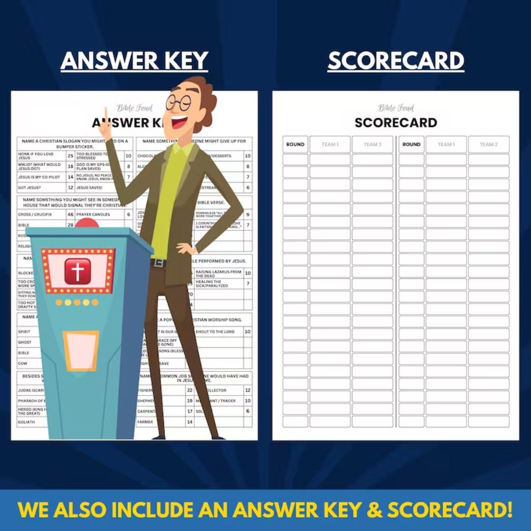 Bible Friendly Feud Game, PowerPoint Game, Christian Activities for Bible Study & Youth Group Games