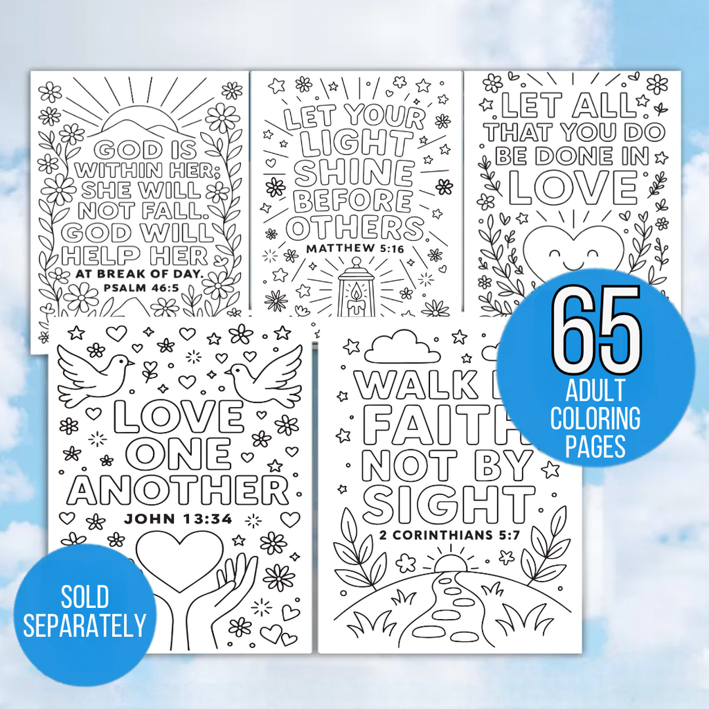 Kids Bible Verse Coloring Pages, Christian Coloring Pages, Instant Download