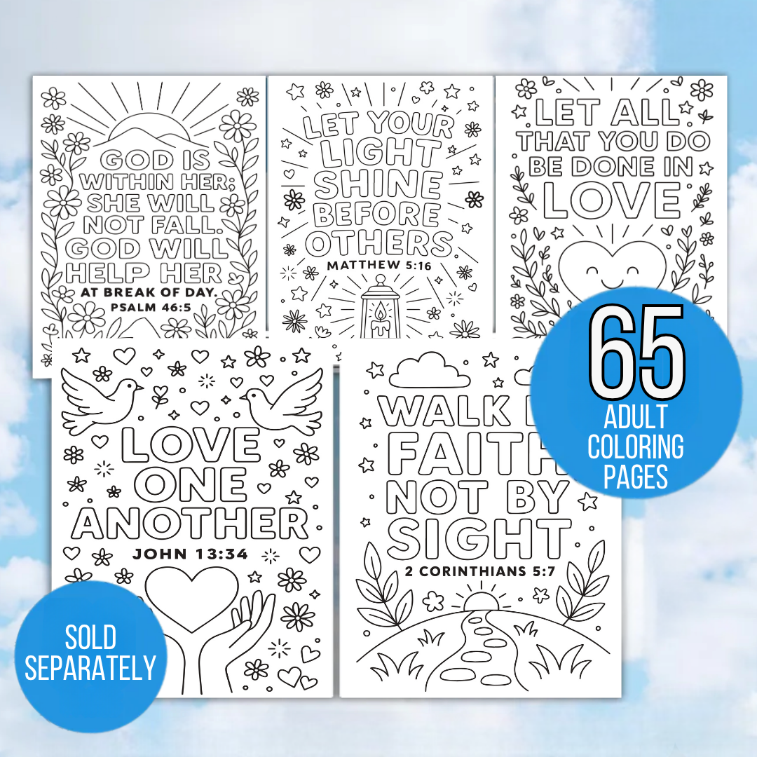 Kids Bible Verse Coloring Pages, Christian Coloring Pages, Instant Download