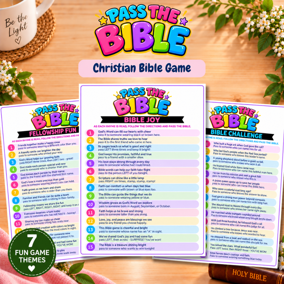 Pass the Bible Game, Christian Prize Activity for Women